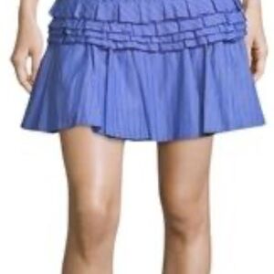 Ruffled Pleated Mini Skirt in Periwinkle Blue
